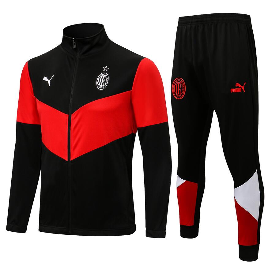 2021/22 AC Milan Black Red Training Suits Jacket and Trousers